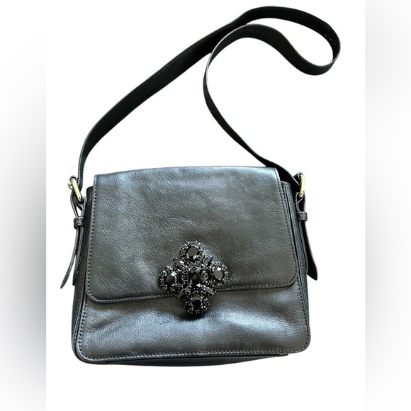 Juicy Couture black leather bag with jeweled embellishment - Picture 1 of 7